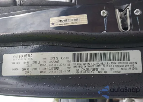 2015 Jeep Compass Latitude из США, поврежденный, VIN 1C4NJDEB1FD324581